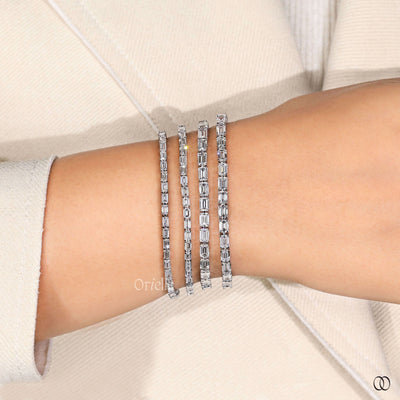 oval diamond tennis bracelet prong set design
