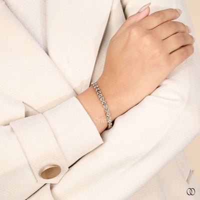 designer oval diamond tennis bracelet style