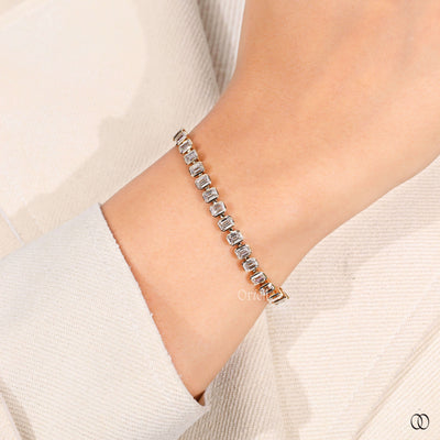 handmade bracelet bezel set diamond bracelet
