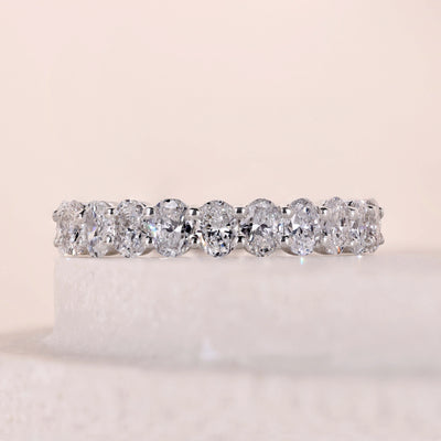 oval diamond wedding band full eternity band