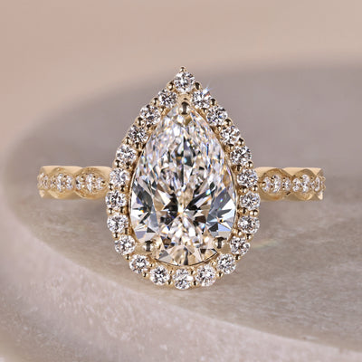 pear shaped diamond engagement ring vintage style