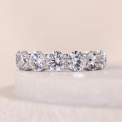 seven diamond band round diamond wedding band