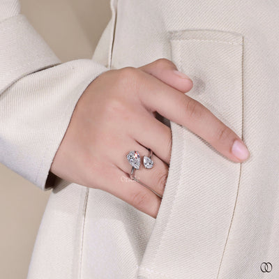 2 stone ring toi et moi diamond engagement ring