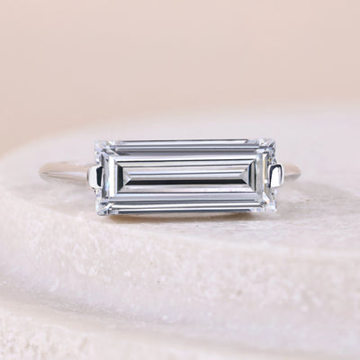 baguette cut diamond ring white gold solitaire ring