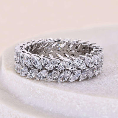 marquise diamond full eternity wedding band in white gold