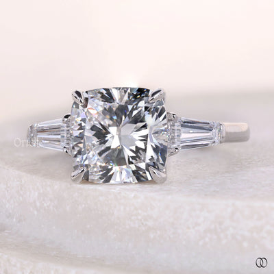 unique setting ring cushion cut diamond ring