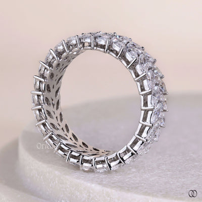 lab grown marquise diamond full eternity wedding band