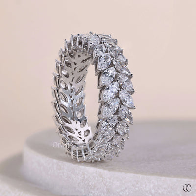 designer marquise diamond white gold eternity band