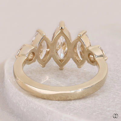 lab grown diamond ring 5 stone engagement ring