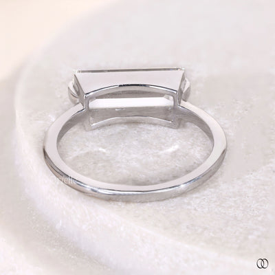 lab grown diamond ring baguette cut engagement ring