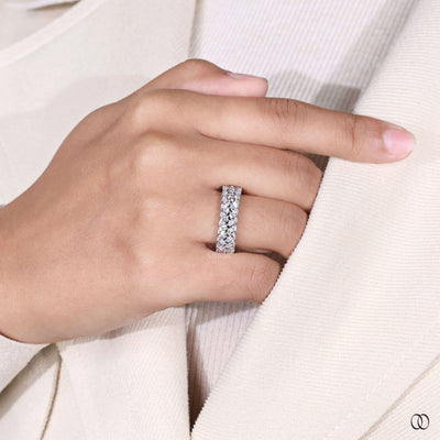 handmade marquise diamond eternity wedding band in gold