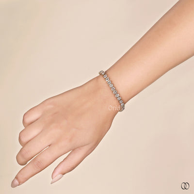 bezel set diamond bracelet white gold design