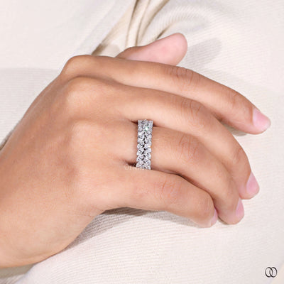 prong set marquise diamond full eternity wedding band
