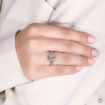 white gold engagement ring cushion cut diamond ring