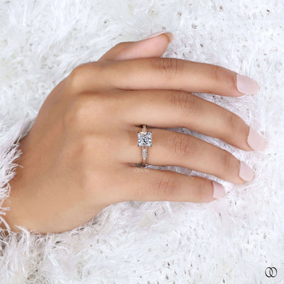 Antique engagement ring inspired princess design