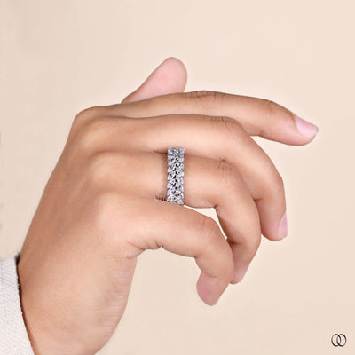 lab grown marquise diamond white gold wedding band