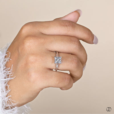 Handmade ring crafted as princess engagement ring