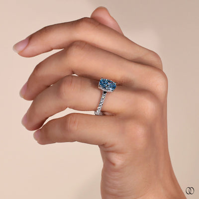 pave engagement ring oval cut diamond design