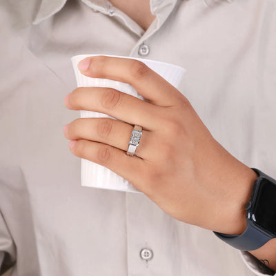 handmade white gold men ring design