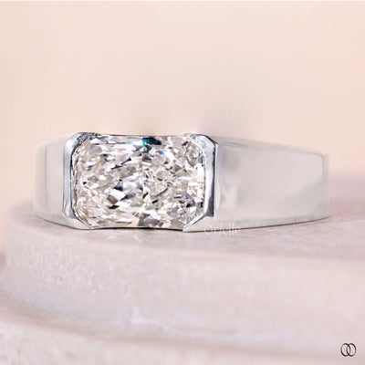 wedding band for men with radiant diamonds