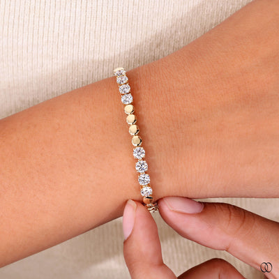 yellow gold tennis bracelet diamond elegance
