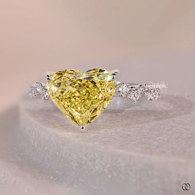 zigzag pave ring yellow diamond engagement