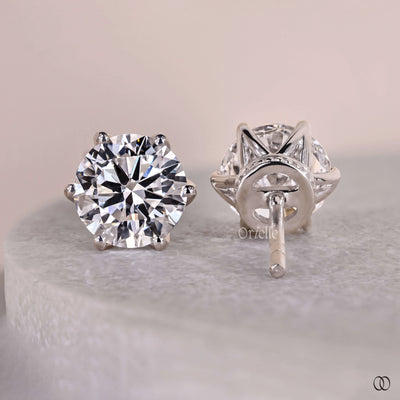 14k white gold diamond stud earrings