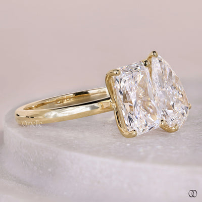 yellow gold radiant pear engagement ring