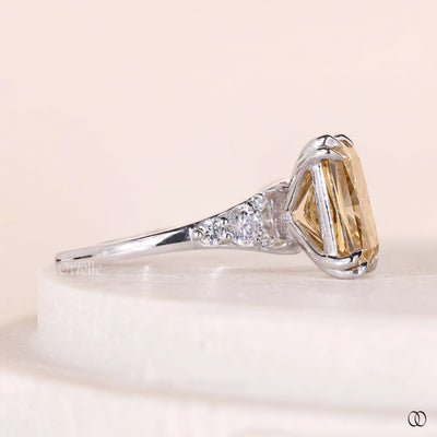 split shank engagement ring yellow moissanite