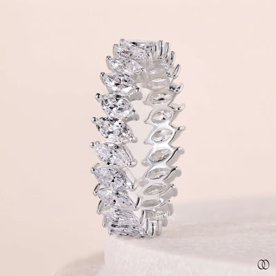 unique setting band white gold wedding band