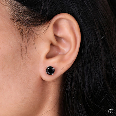 Black moissanite earrings for women with a bold elegant look