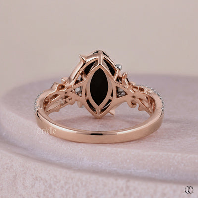 two tone black moissanite engagement ring