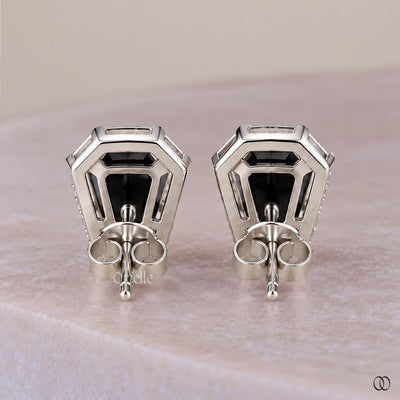 halo set moissanite stud earrings