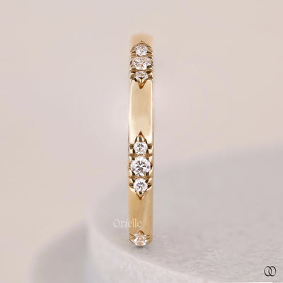 handmade band round diamond wedding band