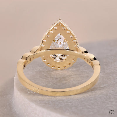 cathedral setting engagement ring yellow gold