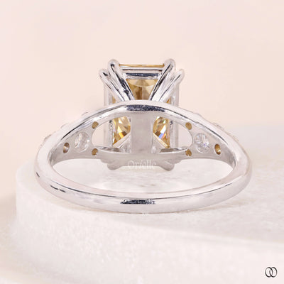 unique setting ring radiant cut moissanite ring