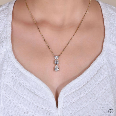 lab grown heart diamond pendant with pear and princess cuts