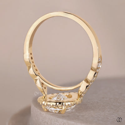 yellow gold ring vintage pear diamond ring