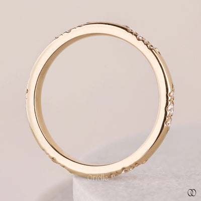 unique setting band flush set diamond ring