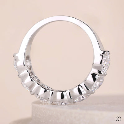 unique setting band half eternity diamond band