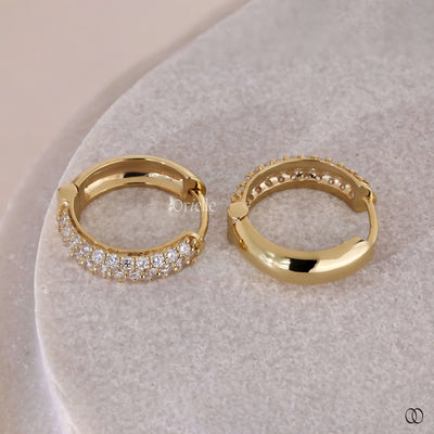 simple earrings round cut diamond hoops