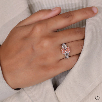 Radiant cut diamond engagement rings with brilliant center stones