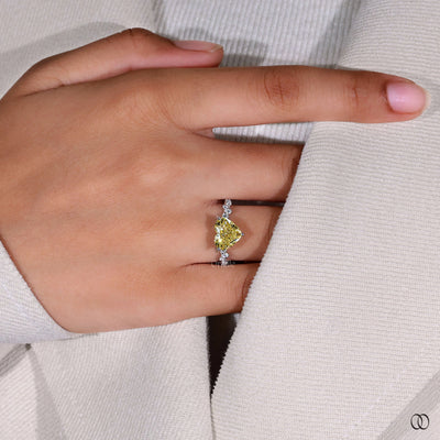 lab grown diamond ring heart engagement