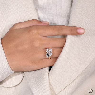 unique design ring yellow gold engagement ring