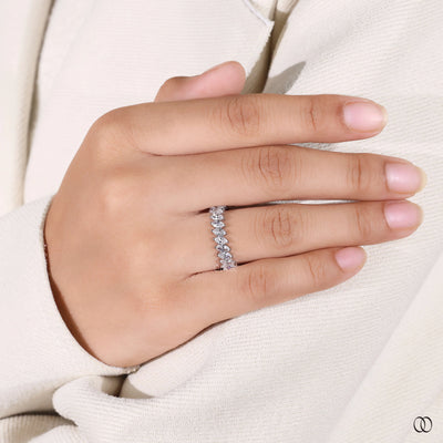 lab grown diamond band white gold band