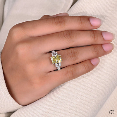 yellow diamond engagement ring radiant cut