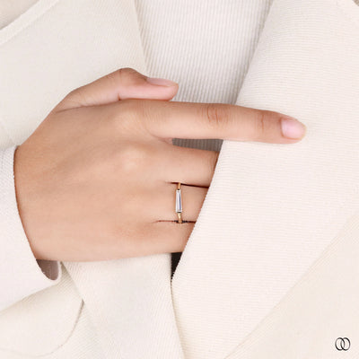 tapered baguette ring bar setting elegance