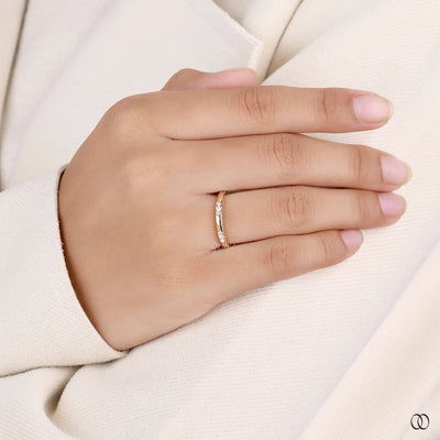 round wedding band minimalist gold design