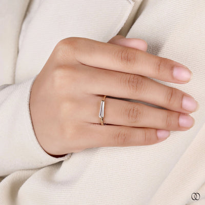 minimalist engagement ring bar setting design