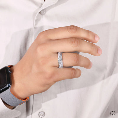 lab grown diamond band white gold style